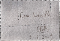 Dominique De Beir, een van 31 works ''From Noirville'', 2009. Each in black sandpaper, perforated; verso in silver paint and signed, with date; 10 x 15 cm. 9-8-2009 verso
PHŒBUS•Rotterdam