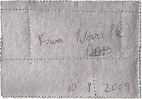 Dominique De Beir, een van 21 works ''From Noirville'', 2009. Each in black sandpaper, perforated; verso in silver paint and signed, with date; 10 x 15 cm. verso
PHŒBUS•Rotterdam