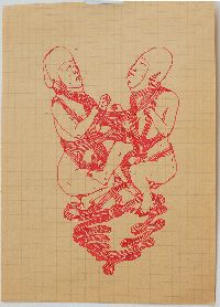 Bea Emsbach, tekeningen van haar afstudeerproject 1994, rode inkt / A5 papier. (2figdradn) UNICUM
PHŒBUS•Rotterdam