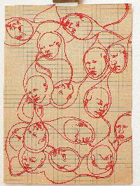 Bea Emsbach, tekeningen van haar afstudeerproject 1994, rode inkt / A5 papier. (veelkmvrbn) UNICUM
PHŒBUS•Rotterdam