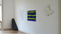 '25' - galerieruimte beletage, hoekbeeld van Frank Sciarone, tekening Bernadette Beunk, tempera op papier Markus Weggenmann, encaustic/paneel van Piet Dirkx
PHŒBUS•Rotterdam