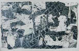 Bert Frings, ''Toltec'', 2009, acrylverf, papier (collage), 0.64 x 1.06 m.
PHŒBUS•Rotterdam