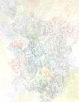 Yvonne van de Griendt, z.t. 2020, [Result, Tekening 2], grijze en kleurpotloden op papier,

65 x 50 cm.
PHŒBUS•Rotterdam