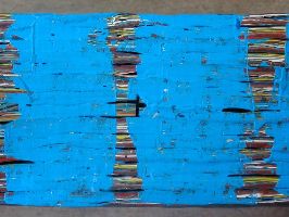Stefan Gritsch, Acrylfarbe 2002/2003,  30 x 12 x 15 cm. dit werk bestaat uit dunne, gegoten lagen verf - in dit werk duidelijk zichtbaar; de lagen zijn op verschillende plaatsen doorgezaagd en weer met verf aan elkaar gezet
PHŒBUS•Rotterdam
