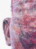Toine Horvers, ''Head and Neck. Coronal Sections 04 [donker]'', 2004,

kleurpotlood op foto-afdruk, 1.50 x 1 m., detail.
PHŒBUS•Rotterdam