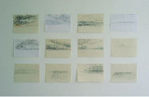 Toine Horvers, 12 maal [wolken, golven], (kleur)potloden op papier, 2003,

30 x 40 cm.
PHŒBUS•Rotterdam