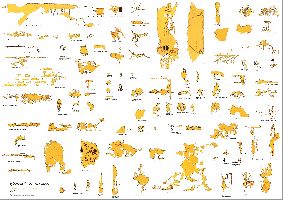 Ken'ichiro Taniguchi, topografische kaart van de stad Rotterdam met 100 vindplaatsen voor ''Hecomi'', werkperiode april-juni 2008, 100 x 141.6 m. (opl. 50 in rol, 200 gr. papier; opl. 200 gevouwen, 90 grams papier). Uitgave PHŒBUS•Rotterdam 1 februari 2009,

ISBN 90-75593-16-7. andere zijde
PHŒBUS•Rotterdam