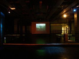 Pablo Ziccarello, 'still' uit videowerk 'Cancion', opl. 5, dvd, tekst.
NB deze afbeelding toont een expositie; om het werk te bestellen: zie de eerste afbeelding
PHŒBUS•Rotterdam