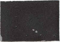 Dominique De Beir, een van 31 works ''From Noirville'', 2009. Each in black sandpaper, perforated; verso in silver paint and signed, with date; 10 x 15 cm. 23-8-2009
PHŒBUS•Rotterdam