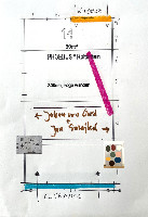 Plattegrond ART Rotterdam, Mainstream, eerste gang linkerzijde, no. 14: schuine wand geplaatst (i.v.m. werk met weerschijn van Jan Smejkal) en achterwand doorgebroken (daar worden zacht zilveren werken van Jan Smejkal getoond + collages). Rechterzijde: project 'CAMEO' van Johan van Oord (cartoons als gewassen tekeningen en film 'Furniture').
PHŒBUS•Rotterdam