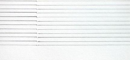 Kostana Banovic, detail uit: z.t. 2007, betekend, geperforeerd papier, 50 x 70 cm.

(twee rijen potloodlijnen, drie rijen perforaties)
PHŒBUS•Rotterdam