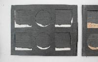 Dominique De Beir, 'Peinture graphite, encre, impacts sur papier et carton', april 2020, tweemaal 20 x 27 cm., detail
PHŒBUS•Rotterdam