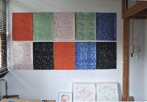 Bernadette Beunk, gezeefdrukte behangpapieren, elk 0.70 x 0.50 m.
PHŒBUS•Rotterdam
