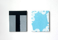 Tineke Bouma, ''Through'' en ''a's'' (een van drie, in lichte blauwtinten), 1994, acryl op linnen, 0.30 x 0.25 cm.
PHŒBUS•Rotterdam