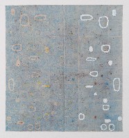 Célio Braga, 'Unt. (Blue I)', 2018. Color pencil and perforated paper on folded cloth.

0,79 x 0.73 m.
PHŒBUS•Rotterdam