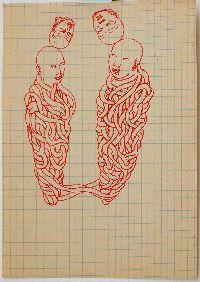 Bea Emsbach, tekeningen van haar afstudeerproject 1994, rode inkt / A5 papier. (2fig_2hfd) UNICUM
PHŒBUS•Rotterdam
