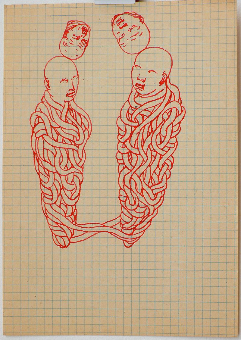 Bea Emsbach, tekeningen van haar afstudeerproject 1994, rode inkt / A5 papier. (2fig_2hfd) UNICUM
PHŒBUS•Rotterdam