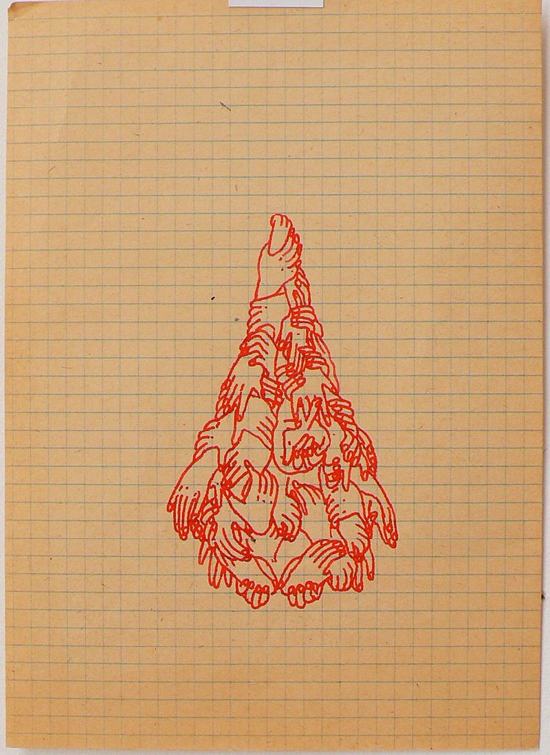 Bea Emsbach, tekeningen van haar afstudeerproject 1994, rode inkt / A5 papier. (neuzen) UNICUM
PHŒBUS•Rotterdam
