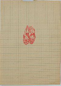 Bea Emsbach, tekeningen van haar afstudeerproject 1994, rode inkt / A5 papier. (schoenen) UNICUM
PHŒBUS•Rotterdam