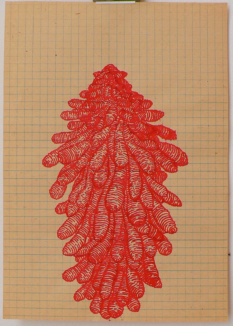 Bea Emsbach, tekeningen van haar afstudeerproject 1994, rode inkt / A5 papier. (troslingms) UNICUM
PHŒBUS•Rotterdam