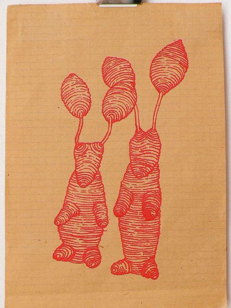Bea Emsbach, tekeningen van haar afstudeerproject 1994, rode inkt / A5 papier. (2knn) UNICUM
PHŒBUS•Rotterdam