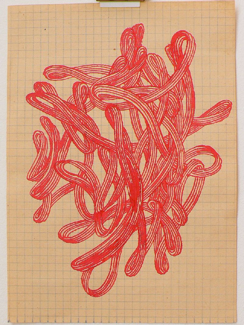 Bea Emsbach, tekeningen van haar afstudeerproject 1994, rode inkt / A5 papier. (Drrkrl) UNICUM
PHŒBUS•Rotterdam