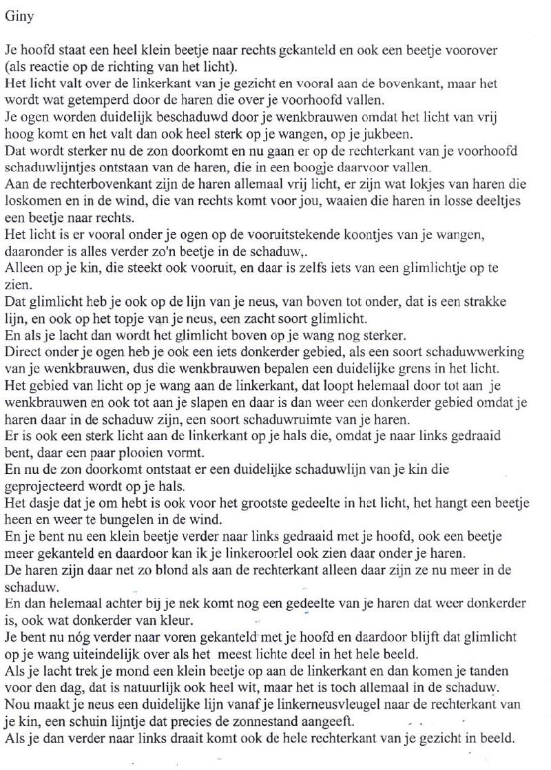 Toine Horvers, geprinte tekst van 'Giny', 2008, een van 12 Kunstvlaaiportretten
PHŒBUS•Rotterdam