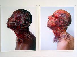 Toine Horvers, ``Head and Neck. Sagittal Sections 04``, 2004, kleurpotlood op foto-afdruk, 1.50 x 1 m., plus 3 cm. witrand rondom
PHŒBUS•Rotterdam
