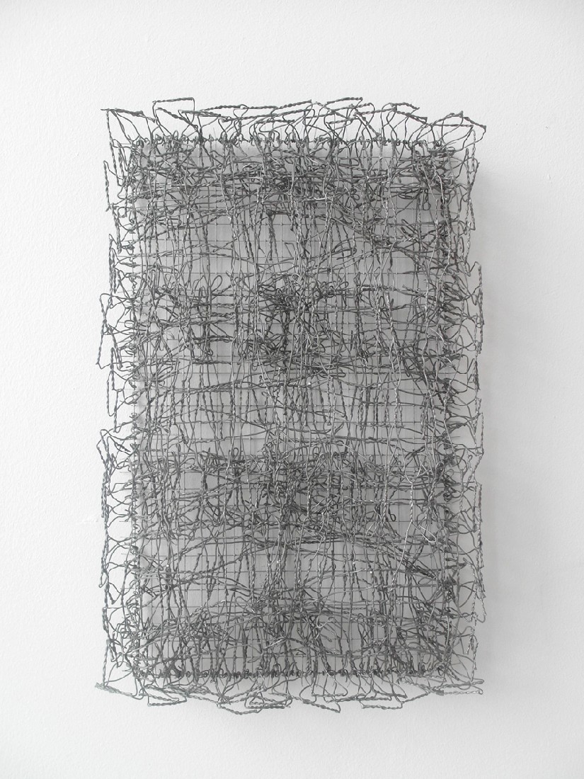 Hans Houwing, z.t. 6.11.15 [heen en weer, op en neer], volière- en kippengaas, 42x26x6 cm., detail
PHŒBUS•Rotterdam