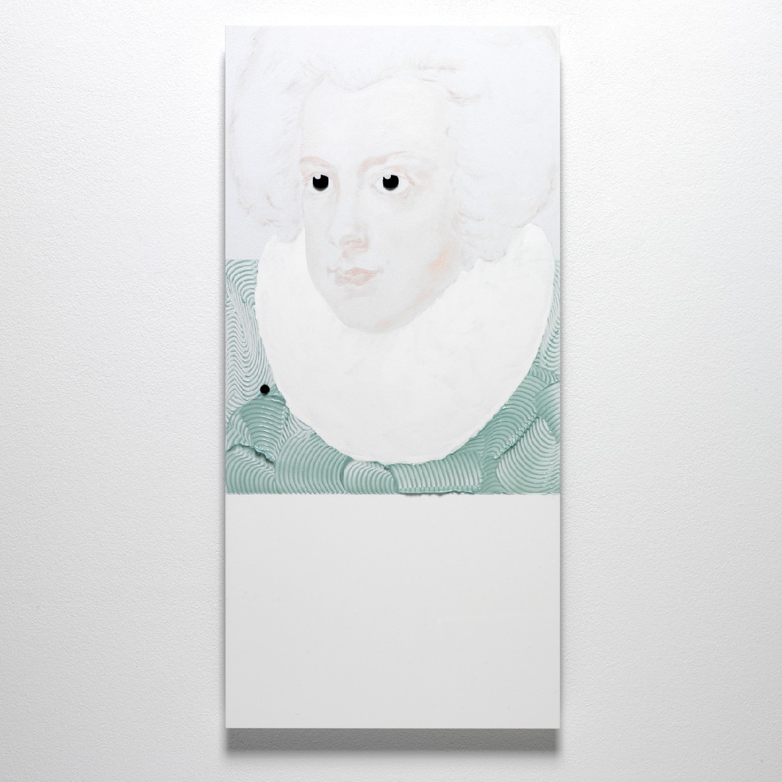 Bernadet ten Hove: Élisabeth, 2011 (Isabel de Borbón). Naar Diego Velázquez (1632) – lichtgroen, werk uit de reeks Present Presence, acryl, lakverf en vilt op aluminium
73,5 x 35 x 2 cm.
PHŒBUS•Rotterdam Bernadet ten Hove: Élisabeth, 2011 (Isabel de Borbón). Naar Diego Velázquez (1632) – lichtgroen, werk uit de reeks Present Presence, acryl, lakverf en vilt op aluminium
73,5 x 35 x 2 cm.
PHŒBUS•Rotterdam