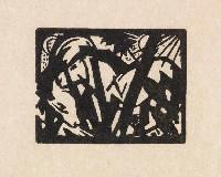 Franz Marc, 'Wildpferdchen', houtsnede op handgeschept papier, 1912/1984,

6,2 x 8 cm, no. 26/30,

met blinddruk van Otto Stangl, beheerder nalatenschap, oplage 30 + 2. Lankheit 830
PHŒBUS•Rotterdam
