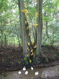 Regula Maria Müller, installatie 'Het paradijs', manifestatie 9/2008 ''Beek als bron'', Beverwijk, bijenwas, melk en glas
PHŒBUS•Rotterdam