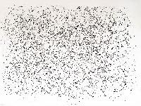Jadranka Njegovan, From the Diary of a Fly – (i) (ii) (iii) (iiii) (iiiii) (5xi i), een reeks werken in potlood en fineliner op papier, 26 x 36 cm. [routes van een vlieg];

in lijst (museumglas 70%) 32,4 x 42,4 cm. Afgebeeld is no. iiii.
PHŒBUS•Rotterdam