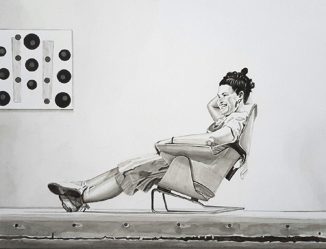 Johan van Oord, Ray Eames-Kaiser, Lounge Chair and Ottoman 1956, 2021,
gewassen inkt / papier, 30 x 39 cm.
PHŒBUS•Rotterdam Johan van Oord, Ray Eames-Kaiser, Lounge Chair and Ottoman 1956, 2021,
gewassen inkt / papier, 30 x 39 cm.
PHŒBUS•Rotterdam