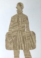 Désiree Palmen, 'BAGAGE HUMAIN - kostuumontwerp', 2014/5, serie: 10, collage met plakplastik op papier, 21 x 15 cm. 
PHŒBUS•Rotterdam