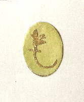 Sibylle von Preussen, werken in bladgoud/papier, [medaillon], papier en bladgoud, beeltenis

3.5 x 2.8 cm. op A3-papier.
PHŒBUS•Rotterdam