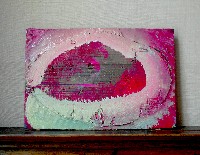 Marc Raven, werk met donker roze en geelgroen, 2019, olie, alkyd, pigment, karton / paneel, 38 x 25 x 3,5 cm.
PHŒBUS•Rotterdam