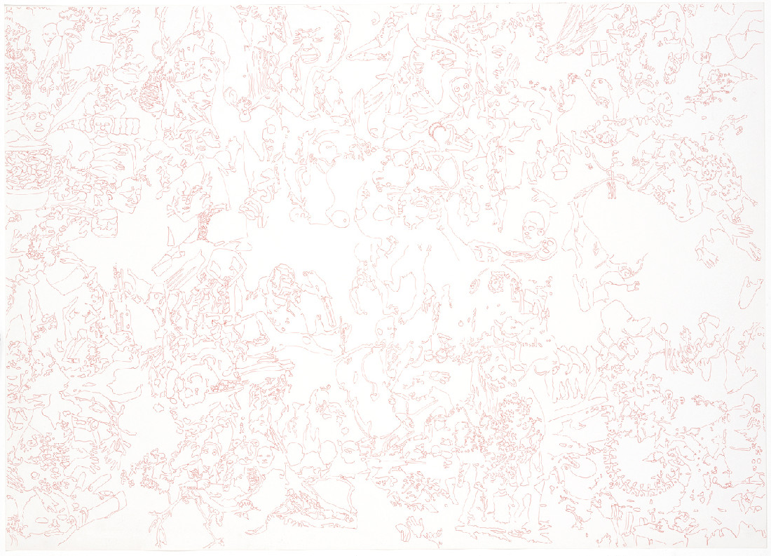 George le Roy, tekening in rode ballpoint op papier, 1 x 0.70 m., in lijst
PHŒBUS•Rotterdam