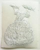 Amparo Sard, 2004 [jurkje aan twee bijen hangend], perforaties op papier,

25 x 20 cm.
PHŒBUS•Rotterdam