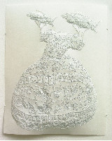 Amparo Sard, 2004 [jurkje aan twee bijen hangend], perforaties op papier,

25 x 20 cm.
PHŒBUS•Rotterdam