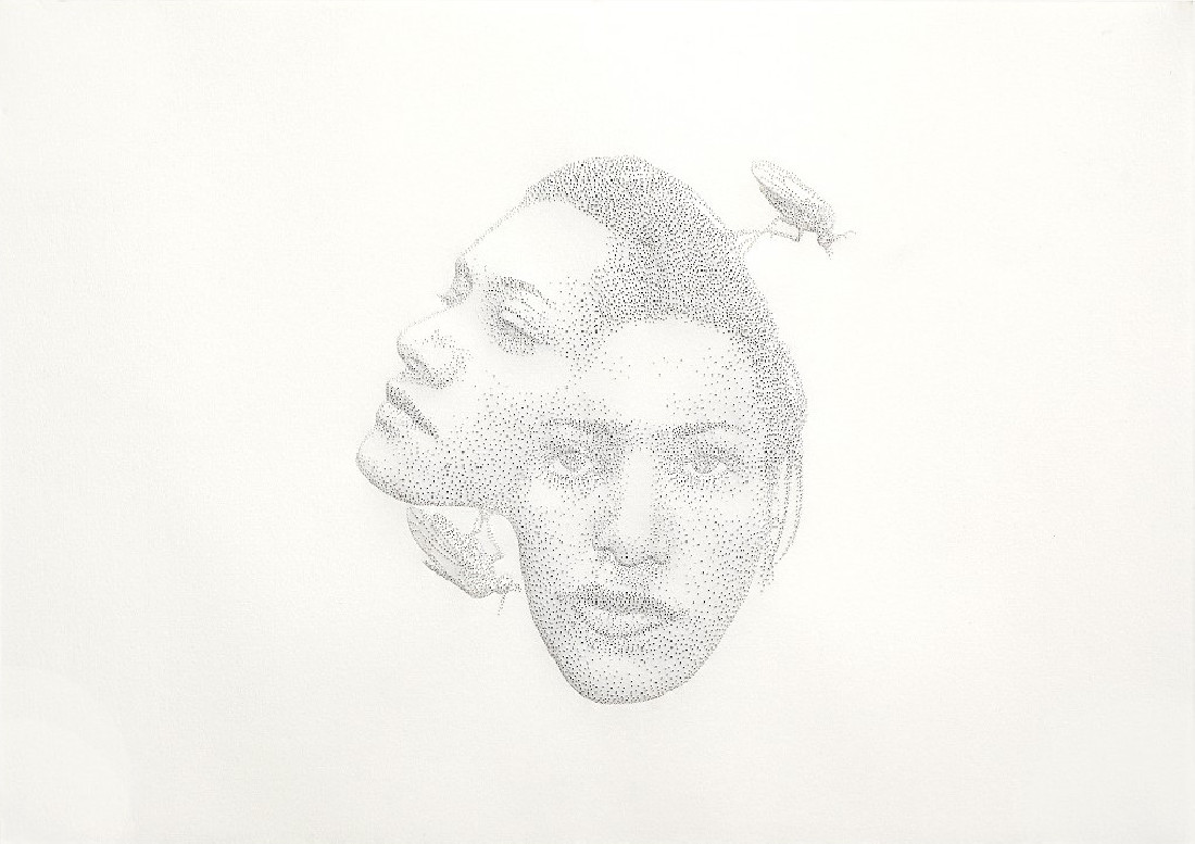 Amparo Sard, het laatste deel (VII) van een geperforeerd papierreliëf met het dubbele zelfportret van Amparo Sard, 2007, 32 x 46,5 cm.
PHŒBUS•Rotterdam Amparo Sard, het laatste deel (VII) van een geperforeerd papierreliëf met het dubbele zelfportret van Amparo Sard, 2007, 32 x 46,5 cm.
PHŒBUS•Rotterdam