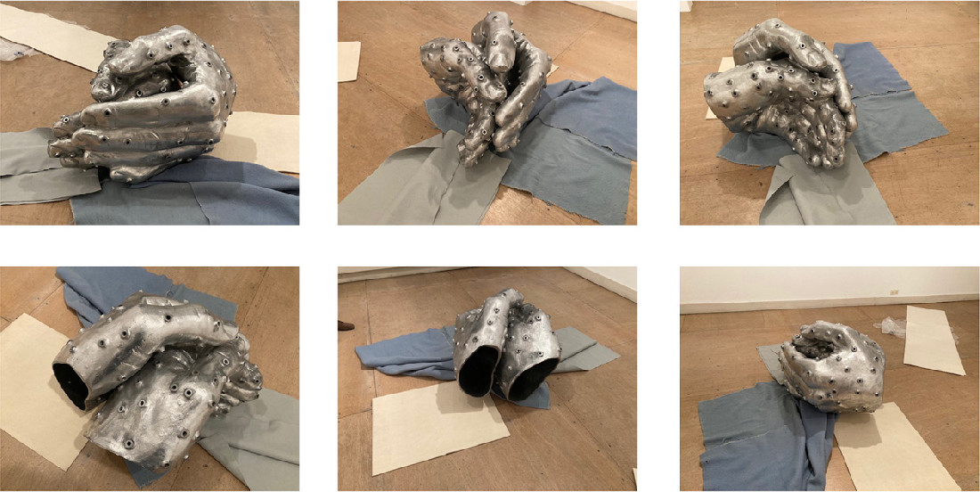 Amparo Sard, 'Hulp...', 2020, aluminiumlegering (sculptuur kan binnen en buiten geplaatst),
0.74 x 0.60 x 1.05 m, zes aanzichten van 'Hulp...' (tijdens inrichten expositie)
PHŒBUS•Rotterdam Amparo Sard, 'Hulp...', 2020, aluminiumlegering (sculptuur kan binnen en buiten geplaatst),
0.74 x 0.60 x 1.05 m, zes aanzichten van 'Hulp...' (tijdens inrichten expositie)
PHŒBUS•Rotterdam