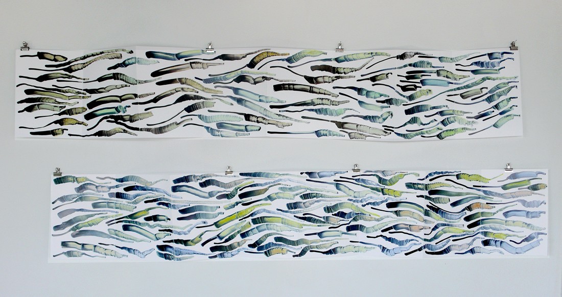 Eva-Maria Schön, twee leporello's, 2011, 35 cm. x 2 m., zeven vouwen
PHŒBUS•Rotterdam Eva-Maria Schön, twee leporello's, 2011, 35 cm. x 2 m., zeven vouwen
PHŒBUS•Rotterdam