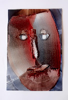 Eva-Maria Schön, ‘ZU-ZWEIT-SEIN’, 2020, waterverf met paletmes aangebracht en ‘geblazen’ (bij mond en ogen) op papier: ‘Doppeltstücke’, elk element 30 x 24 cm.
PHŒBUS•Rotterdam